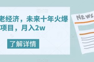 【2023.11.02】银发养老经济，未来十年火爆项目，月入2w百度网盘免费下载-芽米宝库