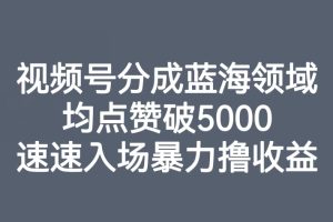 【2023.11.02】视频号分成蓝海领域，均点赞破5000，速速入场暴力撸收益百度网盘免费下载-芽米宝库