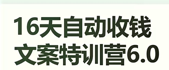 图片[1]-【2023.11.02】16天自动收钱文案特训营6.0，学会儿每天自动咔咔收钱百度网盘免费下载-芽米宝库