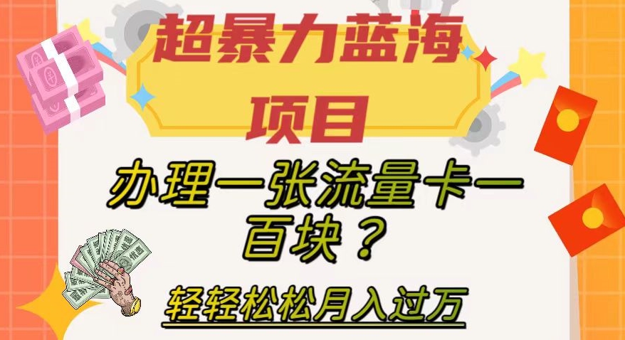 图片[1]-【2023.11.02】超暴力蓝海项目，办理一张流量卡一百块？轻轻松松月入过万，保姆级教程百度网盘免费下载-芽米宝库