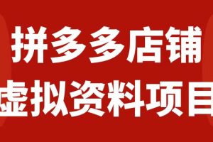 【2023.10.28】拼多多店铺虚拟项目，教科书式操作玩法，轻松月入1000+百度网盘免费下载-芽米宝库