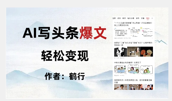 图片[1]-【2023.10.27】暴力拆解AI写头条爆文，轻松日入500+百度网盘免费下载-芽米宝库