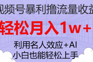 【2023.10.27】视频号暴利撸流量收益，小白也能轻松上手，轻松月入1w+百度网盘免费下载-芽米宝库