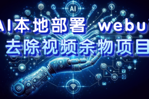 【2023.10.26】AI本地部署 webui 去除视频余物项目 保守日入300+百度网盘免费下载-芽米宝库