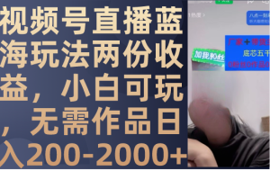 【2023.10.25】视频号直播蓝海玩法两份收益，小白可玩，无需作品日入200-2000+百度网盘免费下载-芽米宝库