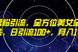 【2023.10.25】精准男粉引流，全方位美女全视角玩法，日引流100+，月入1w百度网盘免费下载-芽米宝库