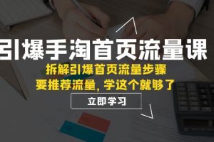 【2023.10.24】引爆-手淘首页流量课：拆解引爆首页流量步骤，要推荐流量，学这个就够了百度网盘免费下载-芽米宝库