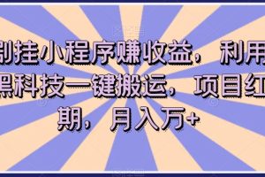 【2023.10.22】短剧挂小程序赚收益，利用软件黑科技一键搬运，项目红利期，月入万元百度网盘免费下载-芽米宝库