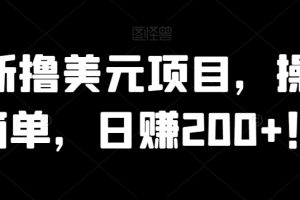 【2023.10.21】最新撸美元项目，操作简单，日赚200+！百度网盘免费下载-芽米宝库