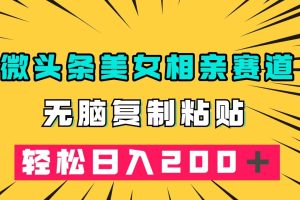 【2023.10.18】微头条冷门美女相亲赛道，无脑复制粘贴，轻松日入200百度网盘免费下载-芽米宝库