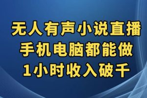 【2023.10.14】抖音无人有声小说直播，手机电脑都能做，1小时收入破千百度网盘免费下载-芽米宝库