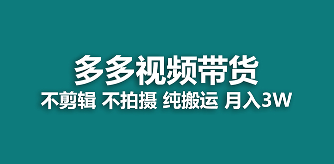 图片[1]-【2023.10.14】【蓝海项目】多多视频带货，纯搬运一个月搞了5w佣金，小白也能操作百度网盘免费下载-芽米宝库