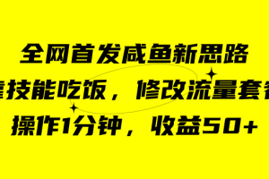 【2023.10.13】咸鱼冷门新玩法，靠“技能吃饭”，修改流量套餐，操作1分钟，收益50+百度网盘免费下载-芽米宝库
