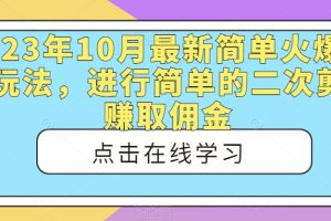 【2023.10.13】2023年10月最新简单火爆短剧玩法，进行简单的二次剪辑赚取佣金百度网盘免费下载-芽米宝库