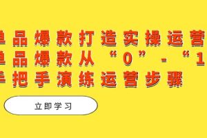 【2023.10.12】单品爆款打造实操运营，单品爆款从“0”-“1”手把手演练运营步骤百度网盘免费下载-芽米宝库
