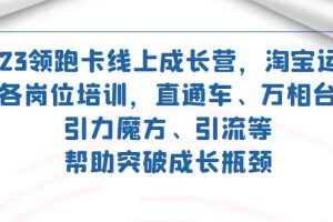 【2023.10.10】2023领跑·卡 线上成长营 淘宝运营各岗位培训 直通车 万相台 引力魔方 引流百度网盘免费下载-芽米宝库