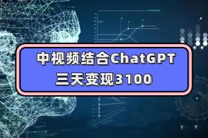 【2023.10.06】中视频结合ChatGPT，三天变现3100，人人可做 玩法思路实操教学！百度网盘免费下载-芽米宝库