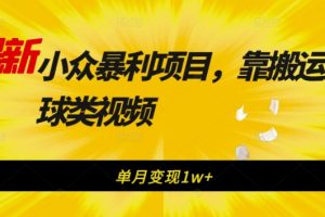 【2023.10.02】最新小众暴利项目，靠搬运足球类视频，单月变现1w+百度网盘免费下载-芽米宝库