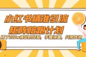 【2023.09.29】小红书精准引流·矩阵陪跑计划：烧了200w得出的经验，手握流量，兴风作浪！百度网盘免费下载-芽米宝库