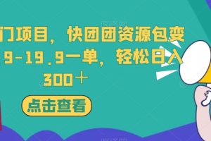 【2023.09.23】独家冷门项目，快团团资源包变现，9.9-19.9一单，轻松日入300＋百度网盘免费下载-芽米宝库