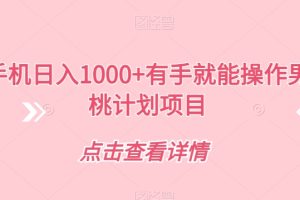 【2023.09.24】一部手机日入1000+有手就能操作男粉蜜桃计划项目百度网盘免费下载-芽米宝库