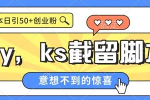 【2023.09.24】全网首发抖音快手全自动直播间截留创业粉，全行业精准粉技术【脚本+教程】百度网盘免费下载-芽米宝库
