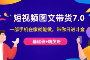 【2023.09.19】短视频-图文带货7.0（基础班+精英班）一部手机在家就能做，带你日进斗金百度网盘免费下载-芽米宝库
