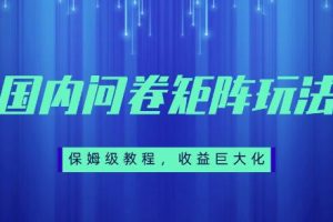 【2023.09.14】保姆级教程，国内问卷矩阵玩法，轻松赚收益百度网盘免费下载-芽米宝库