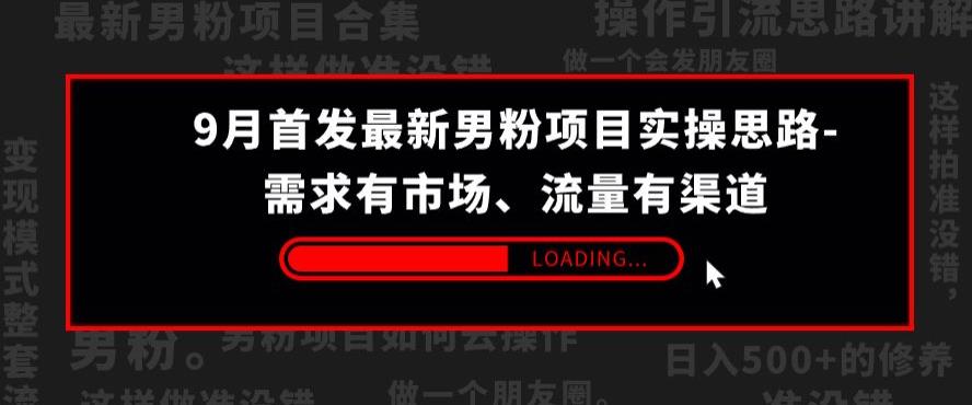 图片[1]-【2023.09.10】9月首发最新男粉项目实操思路-需求有市场，流量有渠道百度网盘免费下载-芽米宝库