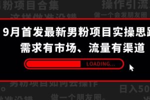 【2023.09.10】9月首发最新男粉项目实操思路-需求有市场，流量有渠道百度网盘免费下载-芽米宝库