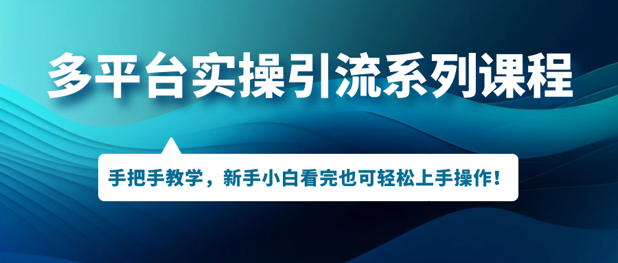 图片[1]-【2023.09.09】多平台实操引流系列课程，手把手教学，新手小白看完也可轻松上手引流操作！百度网盘免费下载-芽米宝库