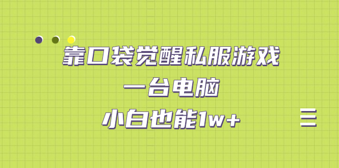 图片[1]-【2023.09.04】靠口袋觉醒私服游戏，一台电脑，小白也能1w+（教程+工具+资料）百度网盘免费下载-芽米宝库