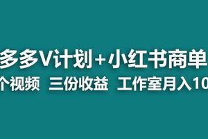 【2023.09.03】【蓝海项目】多多v计划+小红书商单 一个视频三份收益 工作室月入10w打法百度网盘免费下载-芽米宝库