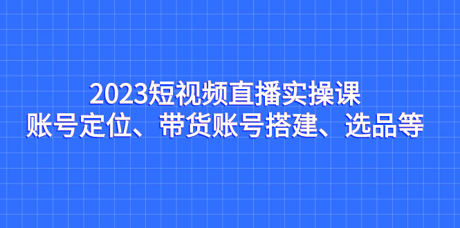 图片[1]-【2023.09.03】2023短视频直播实操课，账号定位、带货账号搭建、选品等百度网盘免费下载-芽米宝库