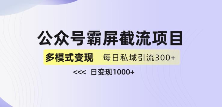 图片[1]-【2023.09.01】公众号霸屏截流项目+私域多渠道变现玩法，全网首发，日入1000+百度网盘免费下载-芽米宝库