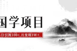 【2023.08.29】最新国学项目，日引流100+，月入3W+，新手抓住风口轻松搞钱百度网盘免费下载-芽米宝库