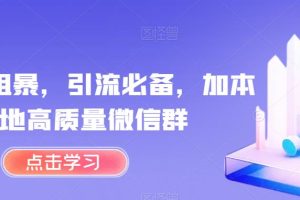 【2023.08.23】简单粗暴，引流必备，加本地高质量微信群百度网盘免费下载-芽米宝库