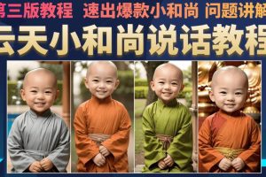 【2023.08.23】云天小和尚会说话，7天万粉（第3版教程），无需魔法，快速出爆款小和尚图片教程百度网盘免费下载-芽米宝库