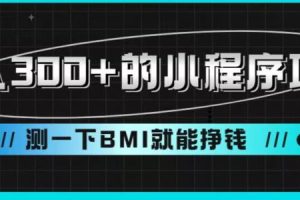 【2023.08.20】日入300+的小程序项目，测一下BMI就能挣钱百度网盘免费下载-芽米宝库