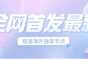 【2023.08.20】全网首发最新海外节点搭建，独享梯子安全稳定运营海外短视频，日入1000+百度网盘免费下载-芽米宝库