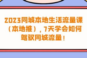 【2023.08.16】2023同城本地生活·流量课（本地推），7天学会如何驾驭同城流量（31节课）百度网盘免费下载-芽米宝库