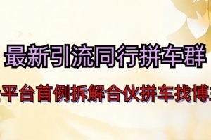 【2023.08.16】最新引流同行拼车群合伙拼车找博主日引百人新玩法百度网盘免费下载-芽米宝库