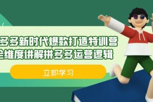 【2023.08.12】拼多多·新时代爆款打造特训营，全维度讲解拼多多运营逻辑（21节课）百度网盘免费下载-芽米宝库