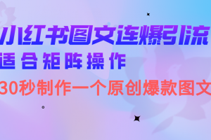 【2023.08.14】小红书图文连爆技巧 适合矩阵操作 30秒制作一个原创图文百度网盘免费下载-芽米宝库