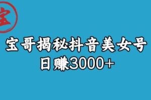 【2023.08.07】宝哥揭秘抖音美女号玩法，日赚3000+百度网盘免费下载-芽米宝库