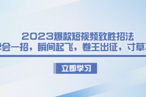 【2023.08.07】2023爆款短视频致胜招法，学会一招，瞬间起飞，卷王出征，寸草不生百度网盘免费下载-芽米宝库