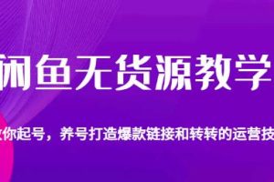 【2023.08.05】闲鱼无货源教学，教你起号，养号打造爆款链接以及转转的运营技巧百度网盘免费下载-芽米宝库