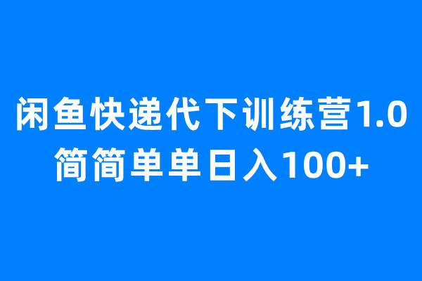 图片[1]-【2023.08.01】闲鱼快递代下训练营1.0，简简单单日入100+百度网盘免费下载-芽米宝库