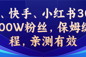 【2023.07.31】教你一招，抖音、快手、小红书30S突破100W粉丝，保姆级教程，亲测有效百度网盘免费下载-芽米宝库