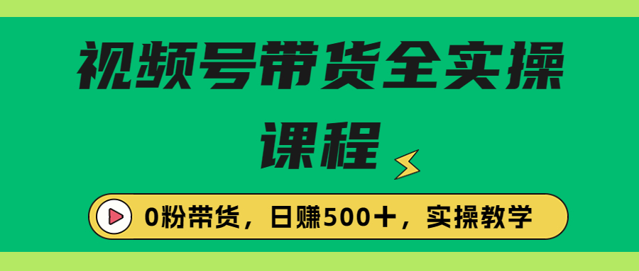 图片[1]-【2023.07.31】收费1980的视频号带货保姆级全实操教程，0粉带货百度网盘免费下载-芽米宝库